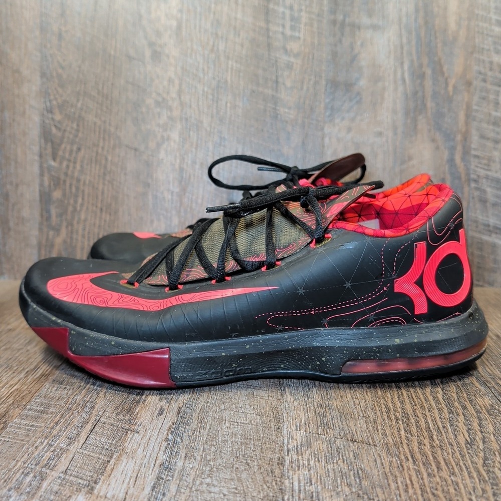 Nike KD 6 Meteorology Black Pink Lace Up Low Top Men's Size 12 Athletic Sneakers - Picture 6 of 13